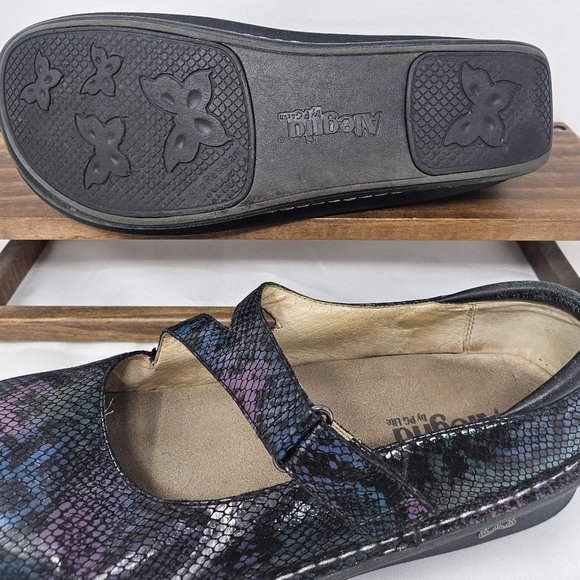 Alegria Mary Jane Multi Colored Snake Print Clogs Womens 11.5/12 - Picture 6 of 7